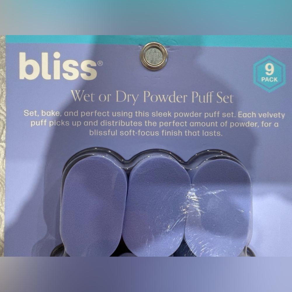 Bliss Powder Puff Collection - Blue and Gray Set of 9 - Picture 3 of 5